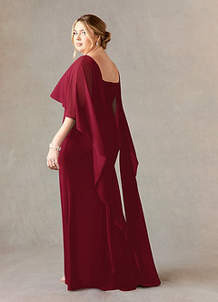 Azazie Dion Mother of the Bride Dresses Burgundy Sheath Scoop Stretch Crepe Dress image11