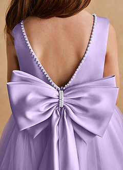 Azazie Cookie Flower Girl Dresses Lilac A-Line Bow Tulle Dress image6