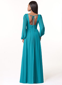 Azazie Norah Bridesmaid Dresses Jade V-Neck Long Sleeve Dress image2