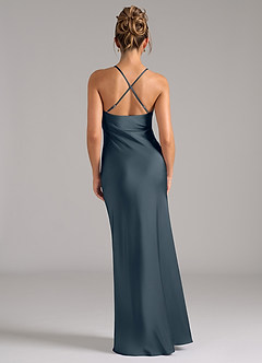 Azazie Tianna Bridesmaid Dresses Twilight A-Line Stretch Satin Dress image2