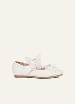 front Butterfly And Pearl Girl's Flat Shoes