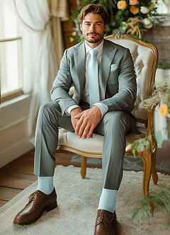 front Matching Skinny Tie & Pocket Square & Socks Set