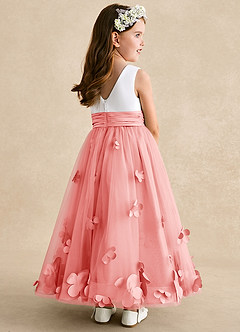 Azazie Vi Flower Girl Klänningar Klänning A-Line i Tyll Ärmlös image4