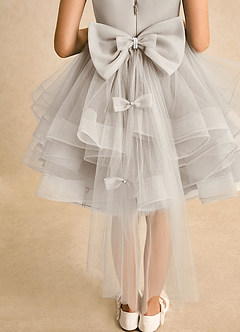 Azazie Tinie Flower Girl Dresses Frost Ball-Gown Bow Tulle Dress image7