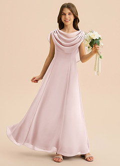 Azazie Lambie Junior Klä av A-Line i Chiffong Plisserad image3