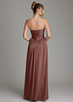 Azazie Zena Bridesmaid Dresses Espresso A-Line Strapless Stretch Satin Dress image6