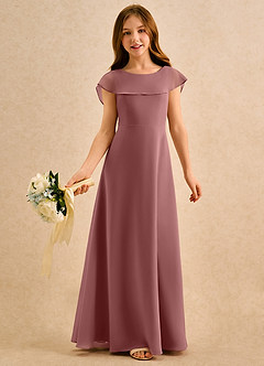 Azazie Kittie Girls Formal Flower Girl Klänningar Klä A-Line i Chiffong image1