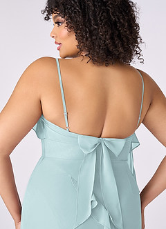Barbie ♥ Azazie Bridesmaid Dresses Mist Sheath Bow Chiffon Dress image8