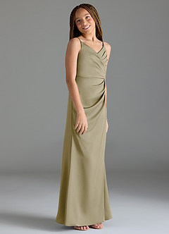 Azazie Maci Junior Klä av Sjöjungfru i Stretch Satin Plisserad image4