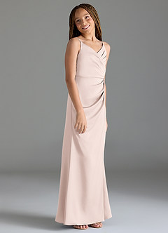 Azazie Maci Junior Klä av Sjöjungfru i Stretch Satin Plisserad image4