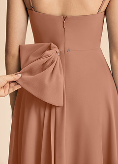 Azazie Bear Junior Bronzer A-Line Pleated Chiffon Dress image6