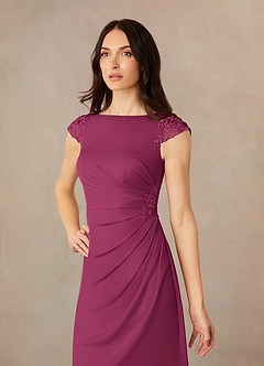 Azazie Janie Mother of the Bride Dresses Mulberry Mermaid Lace Dress image3
