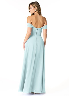 Azazie Kaitlynn Bridesmaid Dresses Mist Empire Ruched Chiffon Convertible Dress image3