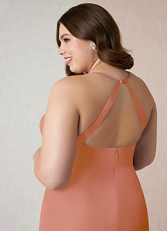 Azazie Becca Robes de demoiselle d'honneur Robe Fourreau en Mousseline de soie Col en V Mai Tai image11