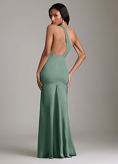 Azazie Voni Abiti da Damigella Abito Sirena in Raso Elasticizzato Monospalla Eucalipto image2