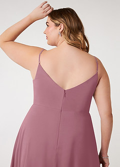 Azazie Daenerys Bridesmaid Dresses Vintage Mauve A-Line Cowl Chiffon Dress image12