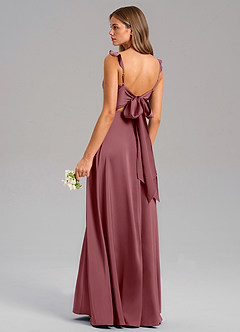 Azazie Everett Bridesmaid Dresses Desert Rose A-Line Stretch Satin Dress image6