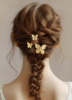 front Butterfly Hair Clip Set