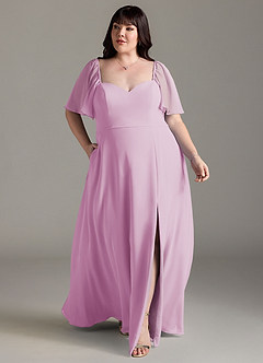 Azazie Chloe Bridesmaid Dresses Candy Pink A-Line Sweetheart Neckline Chiffon Dress image7