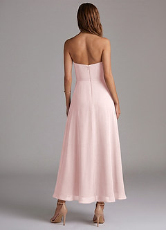 Azazie Wren Bridesmaid Dresses Blushing Pink A-Line Strapless Chiffon Dress image4