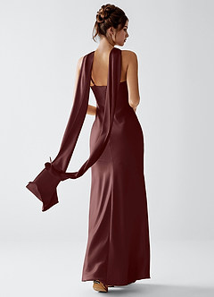 Veronica Ganache Luminous Satin Maxi Dress image3
