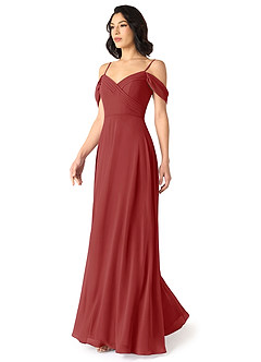 Azazie Tancie Vestidos de damas de honor Vestido de Óxido de Gasa de Corte en A Convertible con Vestidos sin tirantes image3