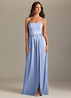 Azazie Calianna Bridesmaid Dresses Ice A-Line Off the Shoulder Stretch Satin Convertible Dress image8