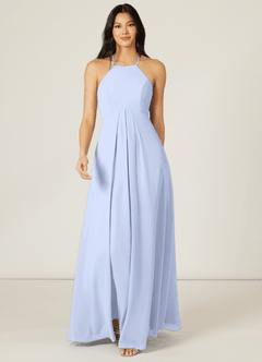 Azazie Sarah Bridesmaid Dresses Ice Empire Pleated Chiffon Dress image1