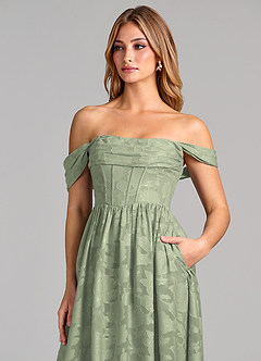 Azazie Hattie Suknie dla druhen Linia A Gorset Kwiatowe wypalenie Do ziemi Sukienka image6