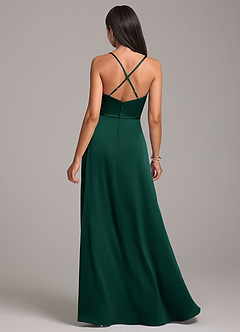 Azazie Naeem Bridesmaid Dresses Emerald A-Line Stretch Satin Dress image6