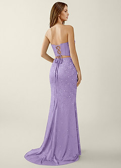 Esme Purple Two-piece Corset Stretch Satin Mermaid Prom Dress image2
