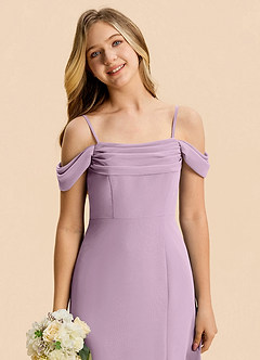 Azazie Lilly Junior Wisteria A-Line Pleated Chiffon Dress image6