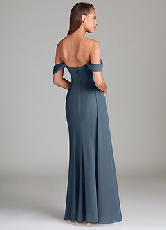 Azazie Amyra Bridesmaid Dresses Neptune Sheath Off the Shoulder Chiffon Convertible Dress image4