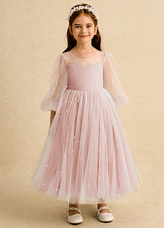 Azazie Trudy Flower Girl Dresses Rosette Ball-Gown Sweetheart Neckline Tulle Dress image6