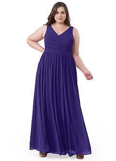 Azazie Keyla Bridesmaid Dresses Regency A-Line V-Neck Pleated Chiffon Dress image30