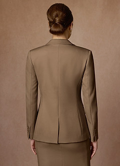 front Charlotte Truffle Refined Weave Jacket and Dress Suit Set