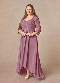 Azazie Devereaux Abiti per la Madre della Sposa Abito A-Line in Chiffon Pizzo Vintage Malva image9