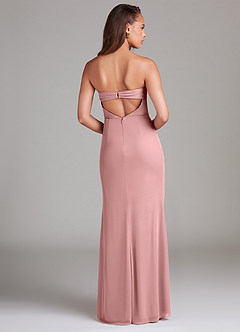 Azazie Leonis Bridesmaid Dresses Dusty Rose Sheath Strapless Mesh Convertible Dress image5