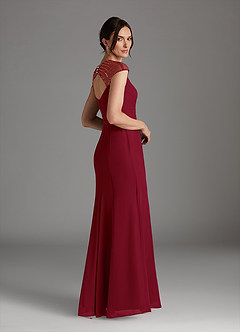 Azazie Blanchett Mother of the Bride Dresses Burgundy Mermaid Sequins Chiffon Dress image3