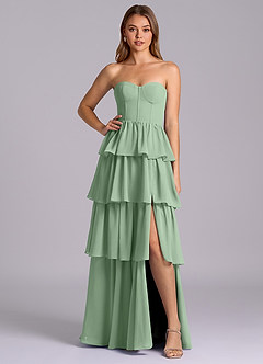 Azazie Faye Bridesmaid Dresses Matcha A-Line Sweetheart Neckline Chiffon Dress image1