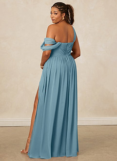 Christian Siriano Bridal for Azazie 1014 Bridesmaid Dresses Moody Blue A-Line Off the Shoulder Chiffon Dress image11