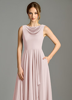 Azazie Wonderland Bridesmaid Dresses Blushing Pink A-Line Pleated Chiffon Dress image7