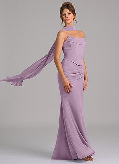 Azazie Sorrel Bridesmaid Dresses Wisteria Mermaid Corset Chiffon Dress image3