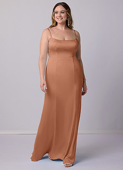 Barbie ♥ Azazie Robes de demoiselle d'honneur Robe Sirène en Satin extensible Arc Bronze image7