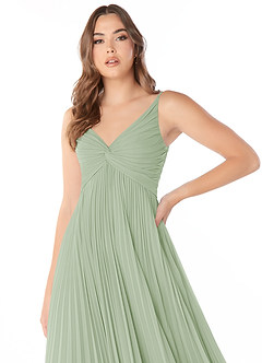 Azazie Raychelle Bridesmaid Dresses Dusty Sage A-Line V-Neck Chiffon Dress image5