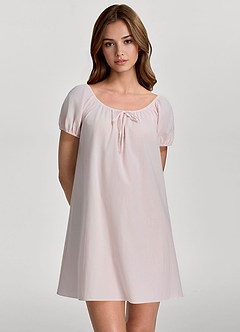 front Camisón de algodón tejido con mangas abullonadas