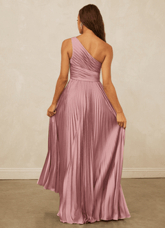 Christian Siriano Bridal for Azazie 1008 Robes de demoiselle d'honneur Robe Trapèze en Satin extensible Ue épaule Rose Poussiéreuse image7