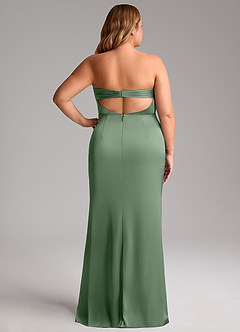 Azazie Leonis Bridesmaid Dresses Matcha Mermaid Pleated Stretch Satin Convertible Dress image10
