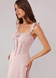 Barbie ♥ Azazie Bridesmaid Dresses Blushing Pink A-Line Sweetheart Neckline Chiffon Dress image4