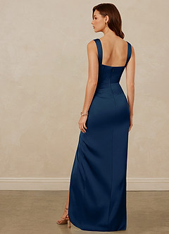 Christian Siriano Bridal for Azazie 1017 Bridesmaid Dresses Dark Navy Sheath Sweetheart Neckline Stretch Satin Dress image5